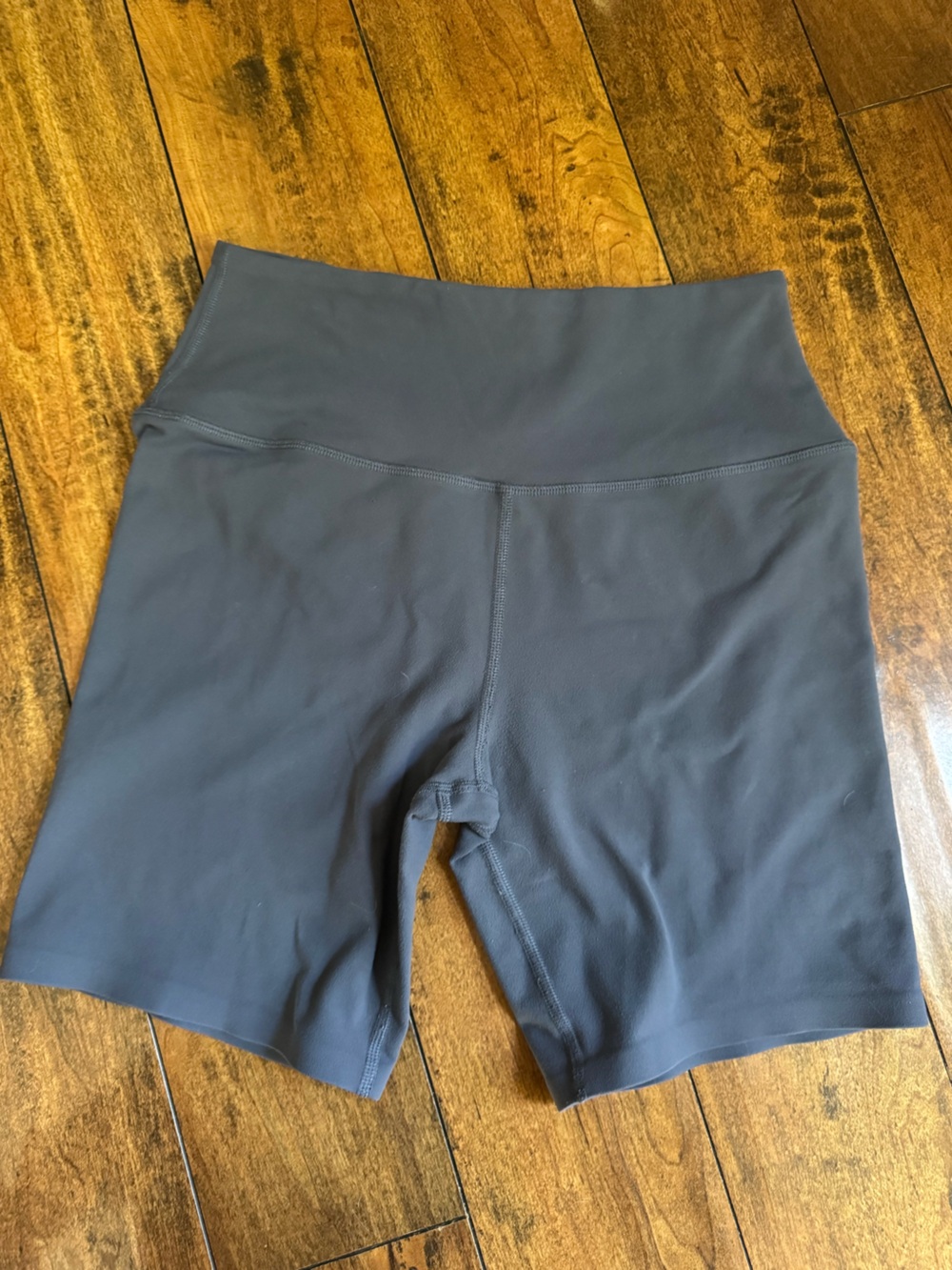 High-Waist Women’s Athletic Shorts in Blue Gray
